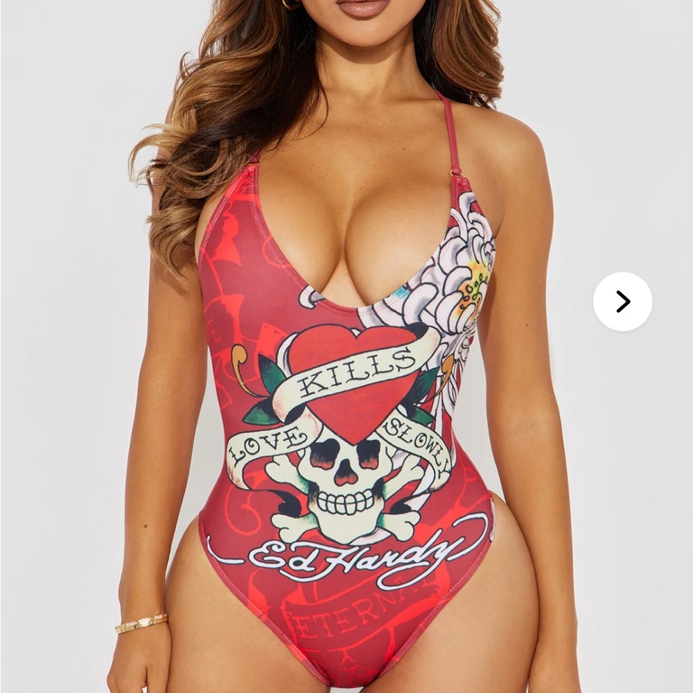 Ed Hardy Vibrant Red Swimsuit